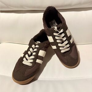 Dolce Vita Women’s Brown Sneakers with White Stripes
